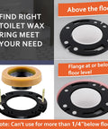 Fix That Leaky Toilet Mess Once And For All With This Heavy Duty Flange Repair Kit And Wax Ring Designed For 3 Or 4 Inch Waste Pipes Creates A Bulletproof Seal ideal for identifying flange height options in bathroom repairs.