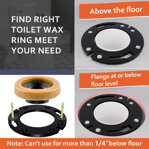 Fix That Leaky Toilet Mess Once And For All With This Heavy Duty Flange Repair Kit And Wax Ring Designed For 3 Or 4 Inch Waste Pipes Creates A Bulletproof Seal ideal for identifying flange height options in bathroom repairs.