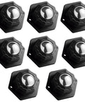 8 Pack Self Adhesive Caster Wheels Swivel For Furniture 1 Inch Low Profile Design Load Capacity 30 Lbs Per Wheel with black base