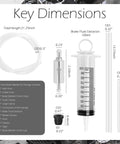 Two Pack Brake Bleeder Kit With One Hundred Ml Syringe And Precision Anti Backflow Valve For Smooth Hydraulic Fluid Extraction Quick Diy Garage Fixes Goes Down Smooth And Tight dimensions and parts overview