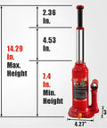 Torin T90413 Big Red hydraulic bottle jack, red with chrome piston and orange release lever.