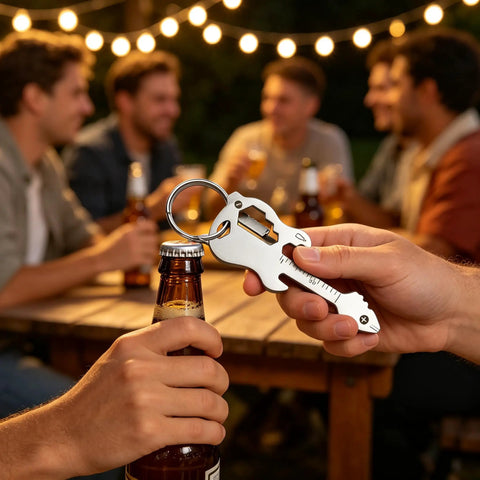 12 In 1 Guitar Themed Keychain Multi Tool With Bottle Opener Screwdrivers Hex Keys And Bike Spoke Wrench Compact EDC Gadget for men