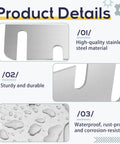MorningRo 10-pack stainless steel door hinge shims, 4-inch, silver, for door hinge repair kit.
