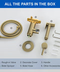 Warm Water Bidet Sprayer With Hot And Cold Brass Rough In Valve And SUS304 Stainless Steel Round Handheld Attachment, parts kit