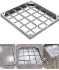 Recessed Drain Inspection Chamber Cover With Frame For Lawn Tile And Wood Floors 5cm High 65x65cm Size Heavy Duty Aluminum