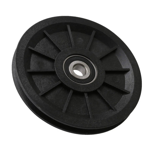 Rock Solid Heavy Duty Black Nylon Cable Pulley Wheel With Bearing Steel Core Groove Idler Design 100mm Outer Span By 10mm Bore Handles 195kg Heavy Loads For Rough Industrial Steel Wire Rope Projects And Lightning Fast Movement