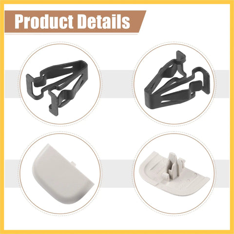 2 Pack Gray Iron Sun Visor Clip Retainer For Ford Fusion 2013 2016 And Lincoln MKZ 2013 2016 Front Left And Right Install Easy Drop In Replacement Part OE DS7Z-54672A40-AF DS7Z4273AA DS7Z-9904132-A, showing product details