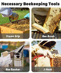 Beekeeping Tools Kit 22 Pcs For Beginners And Beekeepers With Bee Smoker, Frame Grip, Bee Brush, and J Hook.