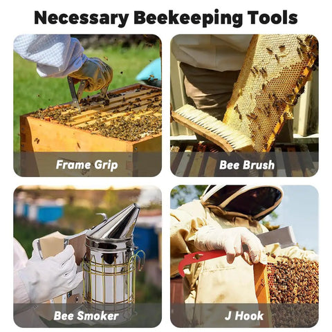 Beekeeping Tools Kit 22 Pcs For Beginners And Beekeepers With Bee Smoker, Frame Grip, Bee Brush, and J Hook.