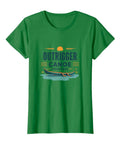 Womens Hawaiian Design T Shirt in Kelly Green for Surf Paddling and Beach Lovers Dope Island Life Vibe Lightweight Breathable Cotton Comfortable Classic Fit Great for Ocean Sessions and Sunset Paddles XX Large displaying Outrigger Canoe design
