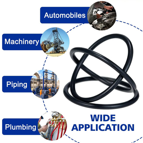 All In One Metric O Ring Kit With 32 Sizes In Buna N 70A Rubber Seals For Faucets Plumbing And Automotive Use 419 Pieces Durable Oil Resistant High Temp Tolerance For Quick Fixes, black O-rings for machinery, piping and plumbing