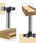Three Flute CNC Spoilboard Surfacing Router Bits With One Quarter Inch Shank And 0.94 Inch Cutter Diameter for woodworking slab flattening, side view.