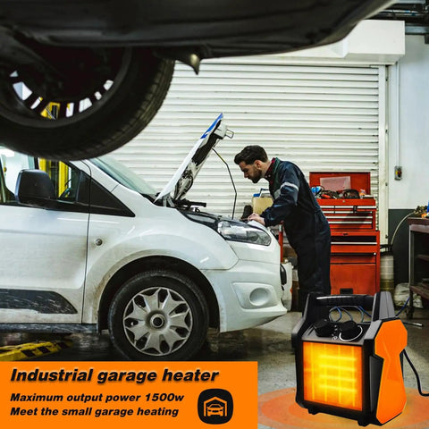 1500W Outdoor Patio Garage Heater Portable Electric Space Heater with Overheat and Tip Over Protection in workshop