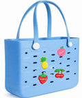 Spacious EVA Rubber Beach Tote Bag For Women Waterproof And Sandproof with fruit decorations, durable mesh design