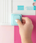 Hand using Shadow Box Paper Punch Board for DIY Crafts and Card Making Creates 2 to 5 inch shadow boxes with scoring tool and paper cutter