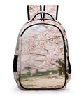 Soft Pink Sakura Spring Scene Printed Unisex Backpack with Large Capacity Durable Polyester