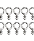 Heavy Duty M6 X 12 Mm Threaded Eyebolts With Nuts And Washers Marine Grade 304 Stainless Steel set of 10 for furniture and deck use.