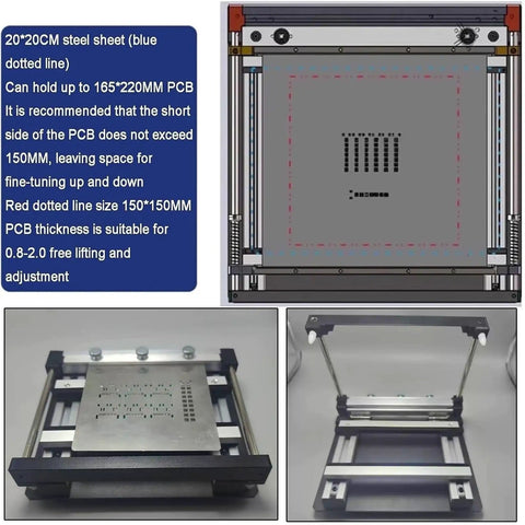 Manual Solder Paste Stencil Printer With Aluminum Alloy Frame For Super Handy Precision SMT PCB Assembly And DIY Electronics Prototyping