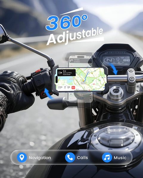 No Jiggle Anti Shake Motorcycle Phone Mount With 2026 Dual Vibration Dampener Universal Bike Phone Holder
