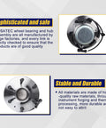 2Pack Front Wheel Hub And Bearing Assembly For Chevy Silverado Express Tahoe Avalanche Suburban Cadillac Escalade GMC Savana Yukon XL Sierra 6 Lug 2WD With ABS, shown front view with 6-lug design and ABS sensor