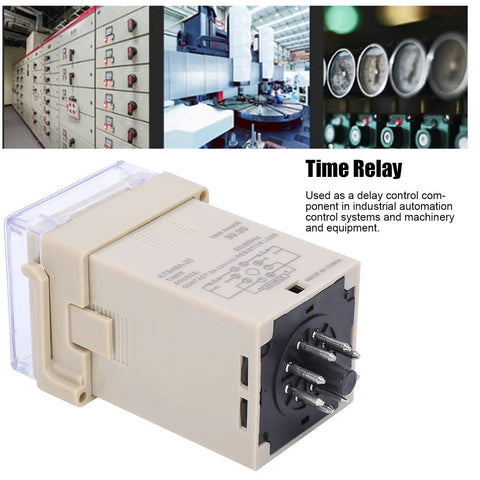 LED Digital Display Adjustable Cycle Time Relay Delay Control Module For Industrial Automation Systems DC 12V High Reliability Wide Delay Range Anti Interference Digital Time Setting Flexible Control Mode, beige timer relay