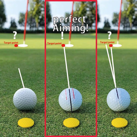Pro Grade Liner Black Golf Ball Marker Alignment Tool Kit with 360 Degree Triple Line Stencil for precise putting alignment
