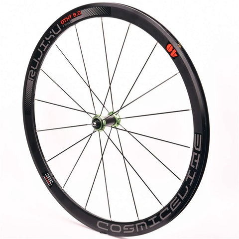 700C Road Bike Wheelset Ultralight 40mm Aluminum Rim Reflective Finish With Carbon Fiber Tube Hub Quick Release