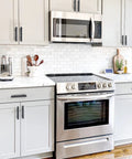 Modern kitchen with Thirty Pack Matte Black Cabinet Pulls Three Inch Cabinet Handles With Five Inch Overall Length And Drill Mounting Template