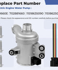 Straight Bolt On Electric Engine Water Pump With Thermostat Housing Badass Cooling Fix Fresh Swap For Bmw 335I 335I xDrive 435I X5 X6 M2 M235I showing SK1660E part with connectors.