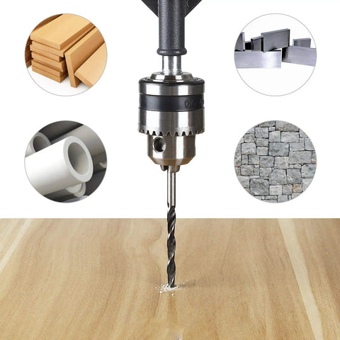 3/8 Inch Hand Drill With Manual Crank And 8 Piece Drill Bit Set Safe Double Pinions Design Adjustable Chuck 1.5 To 10mm