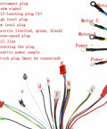 Heavy Duty 48V 1500W Brushless Motor Speed Controller For Electric Scooter wire connection diagram showing various plugs and functions.