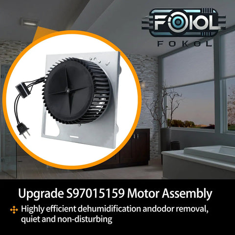 Upgraded Replacement Motor Assembly For Bathroom Exhaust Fans Compatible With Broan NuTone 676 684-D front view in bathroom