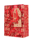 12 Piece Set Of Large Kraft White Gift Bags With Red Paper Accents For Candy Packaging Great For Store Displays Parties And Festivals Includes Letter Hang Tags Sized 26x32x10 Cm; Ho Ho Ho design with tag