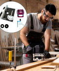 Prime Time Aluminum Router Lift System With Insert Plate For 65Mm Motors, 51mm stroke, shown in action by a craftsman.