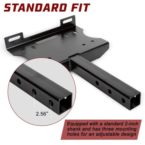 Universal 2 Inch Receiver Winch Mount Plate Beefed Up Heavy Duty Cradle Bracket For ATV UTV SUV Truck Pickup Pre Drilled
