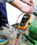Homoyoyo Wire Pulling Tool Junction Box Cable Threading Aid Easy Solo Conduit Installation Electrical Box Wiring Fast Guide Helper For Electricians shown with multimeter.