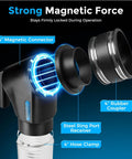 4 Inch Dust Collection Fitting Kit With Magnetic Handle For Woodworking Vacuum Systems Quick Disconnect Hose Adapter, showing magnetic connector and rubber coupler.