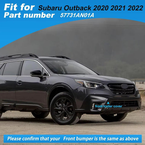 Right Passenger Side Front Bumper Tow Hook Cover For Subaru Outback 2020 2021 2022 Matte Black Replacement Eye Cap Direct Fit