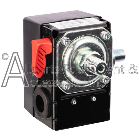 D20596 Pressure Switch Replacement For Air Compressor With Adjustable Settings And On Off Control Plug And Play Heavy Duty Works On 145 And 175 Series 1 Year Manufacturer Warranty, side view