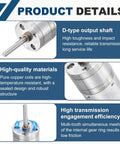 Beefy DC 12V Geared Electric Motor At 3 Watts With 25 Millimeter Diameter showcasing D-type shaft and high-quality materials.