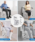 Built Tough Toilet Safety Rails For Seniors With No Wobble Stability And Wide Anti Slip Base For Tile Or Hardwood Floors Straightforward Setup Handicap Support Frame in use with seniors, pregnant women, disabled individuals.