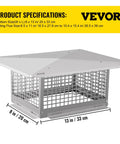 Heavy Duty 8X13 Inch Chimney Cap, Badass 304 Stainless Steel Spark Arrestor For Fireplace with adjustable mesh cover.