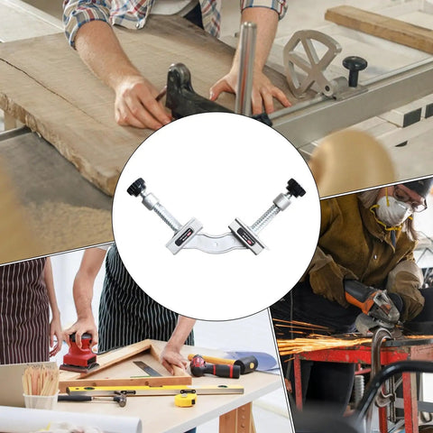 Heavy Duty 90 Degree Welding Clamps Rock Solid Stainless Steel Jig Fixtures for Precision Tube Layout in workshop setting.