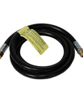 5 Foot Propane Hose Extension With High Pressure 1/4 Inch Female Pipe Thread To 1/4 Inch Male Pipe Thread Brass Fittings coiled on white background