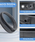 Image of Washer Door Boot Gasket Replacement For WM3470HVA WM3570HVA WM3570HWA WM3470HWA WM3770HWA Washing Machines Easy Install DIY Friendly Compatible With Kenmore 79641472210 79641482211 79641482410 showing rubber gasket with detailed sections and features.