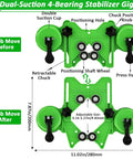 Dual Suction 4 Bearing Jig shows adjustable size, positioning wheel, and suction cups for use with Rock Solid Workhorse 16 Piece Diamond Hole Saw Kit.