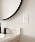 Beadboard Style Light Switch Cover 1 Gang Wall Plate In Pure White Decorative Vintage Beadboard Finish near bathroom sink