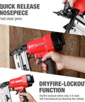 Pro Grade Pneumatic 16 Gauge Finish Nailer Kit With One Thousand Finish Nails Oil Free Design Depth Adjustment
