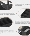 Diagram of Coffee Pod Drawer Organizer For Countertop That Holds 52 Pods K Cup And Nespresso Capsules With Mug Rack No Brainer