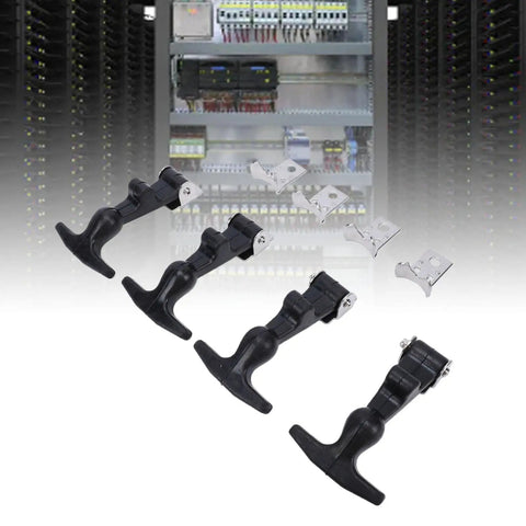 4 Pack Elastic Stainless Steel Rubber Hood Latches With Brackets Flexible T Handle Hasp Rubber Draw Latches A124B3